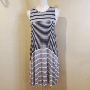 Soft and Sexy by American Eagle Outfitter  stripes white and gray dress …